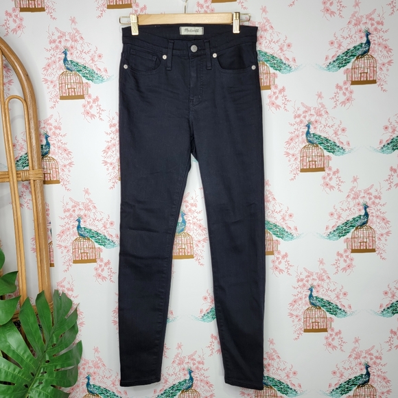 Madewell Denim - Madewell 9" High Rise Skinny Black Jeans Waisted